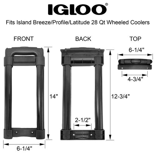 Igloo Replacement Telescoping Handle for Island Breeze/Profile/Latitude 28 Qt Wheeled Cooler