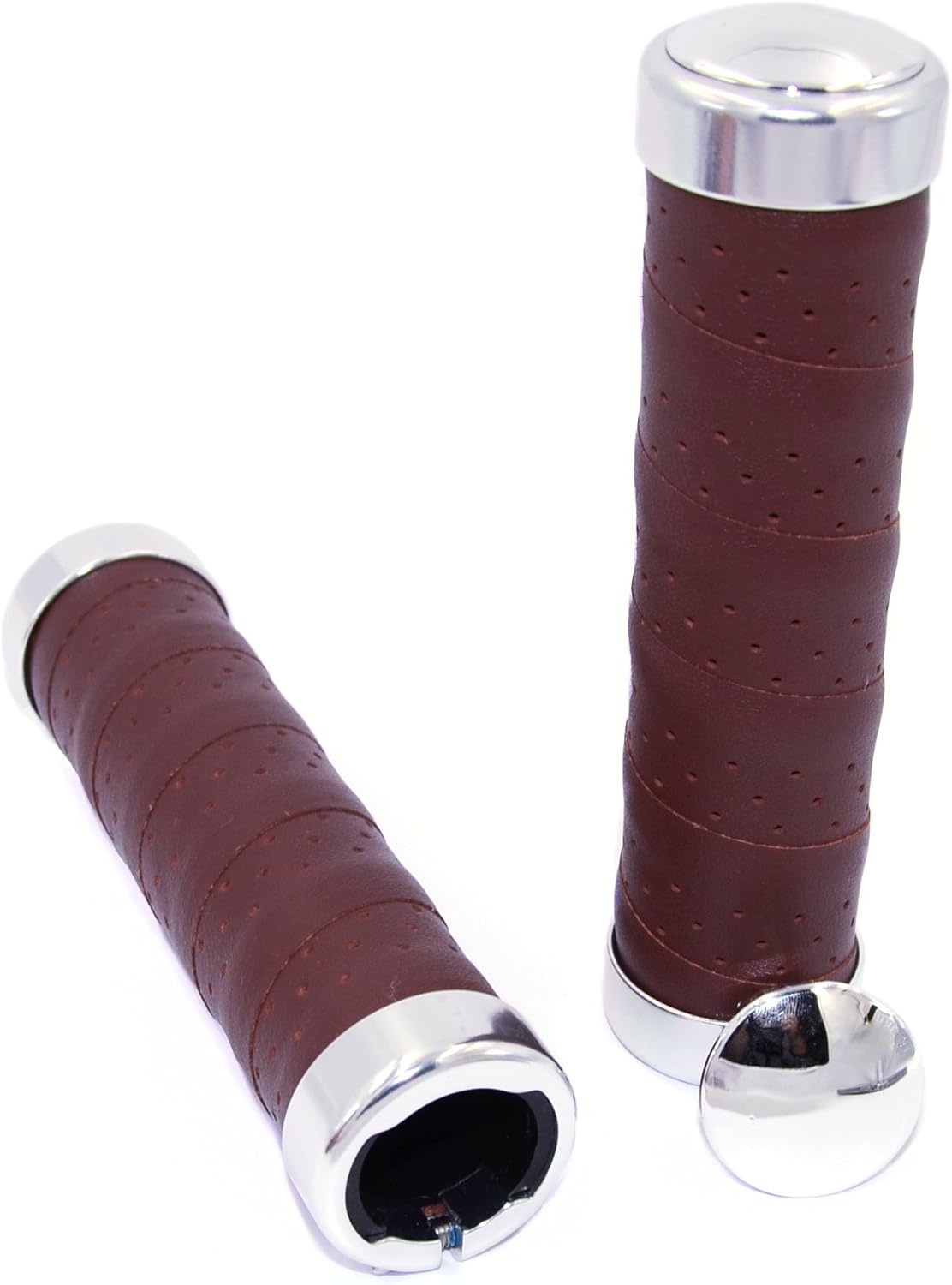 KINGOU Ergonomic Design Leather Handlebar Grip for Bicycle/Fixed Gear/Mountain/Folding Bike Double Lock-on Bar Grip …