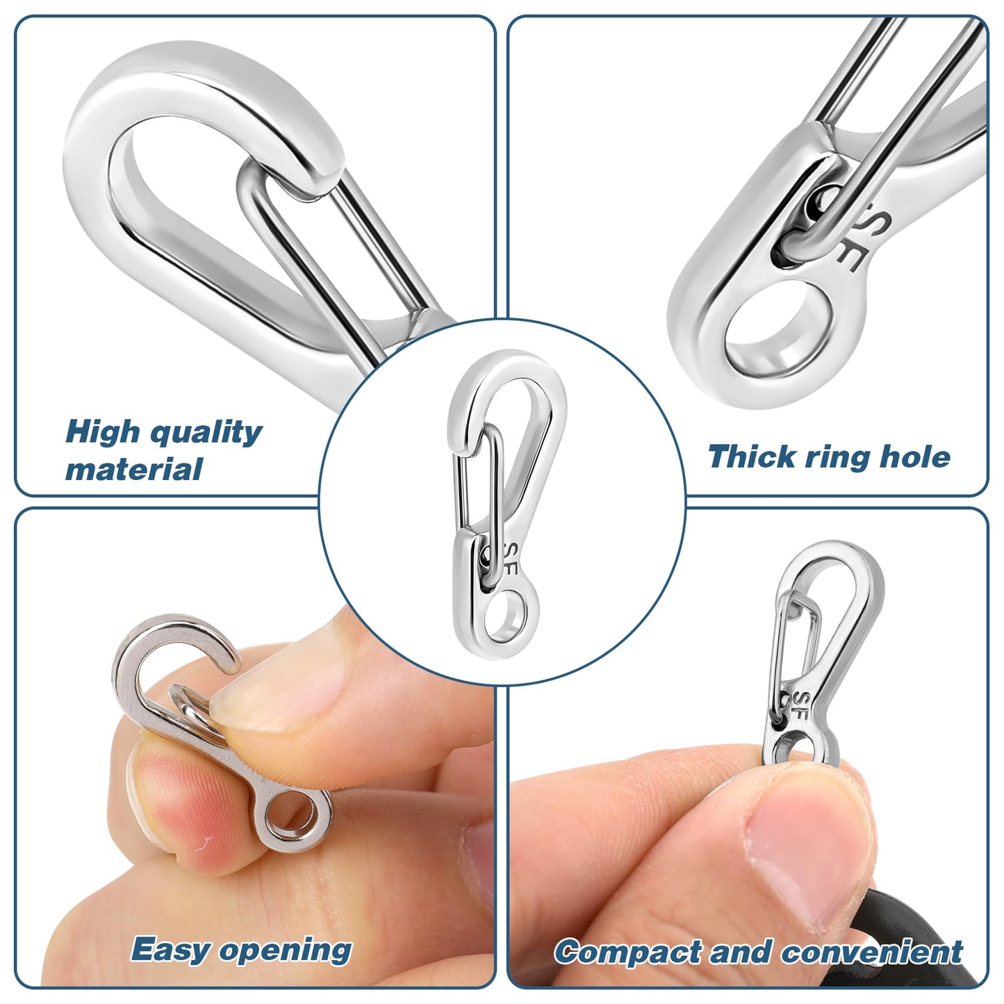 12 Pcs Tiny Carabiner Clip Metal Small Spring Snap Hooks, 1 inch Key Chain Clip Hooks Metal Swivel Clasps Lanyard Snap Hook Carabiners for Backpack Keychains Accessories(Silver)