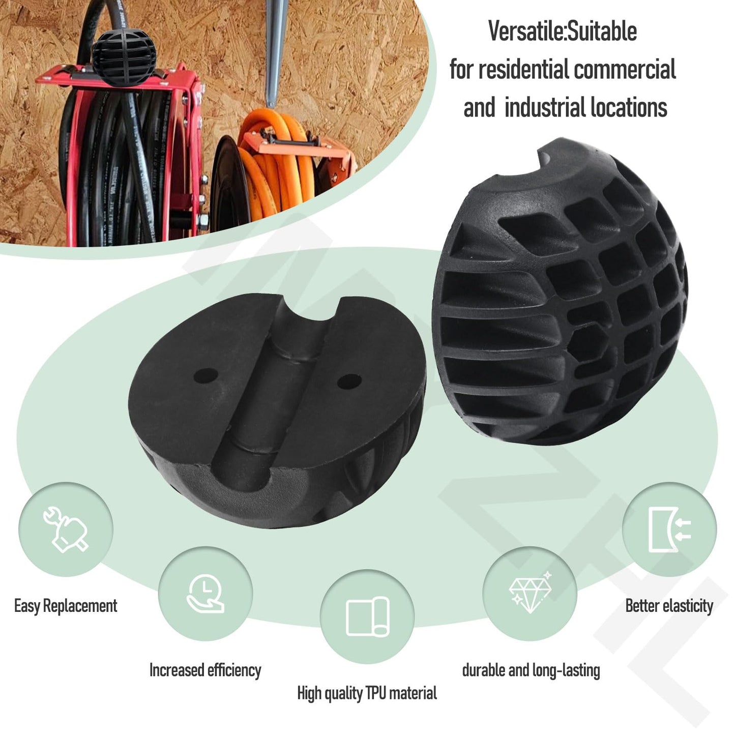 16mm Hole Ball Stopper for 3/8" ID Spring Driven Air Hose Reel - Prevents Tangling and Damage, Adjustable Hose Bumper, Fits Auto Rewind Retractable Hose Reel Need to Screw Tightl