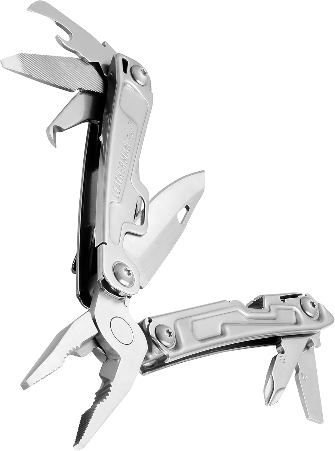 LEATHERMAN, Rev Pocket Size Multitool with Package Opener and Screwdrivers, Stainless Steel