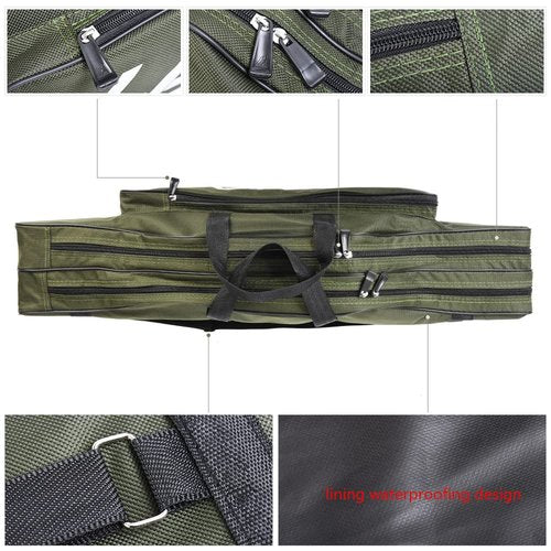 Conskyee Fishing Rod Case, Portable Foldable Fishing Pole Bag,Double Layer Large Capacity Oxford Fishing Travel Storage Bag (80cm/2.62ft)