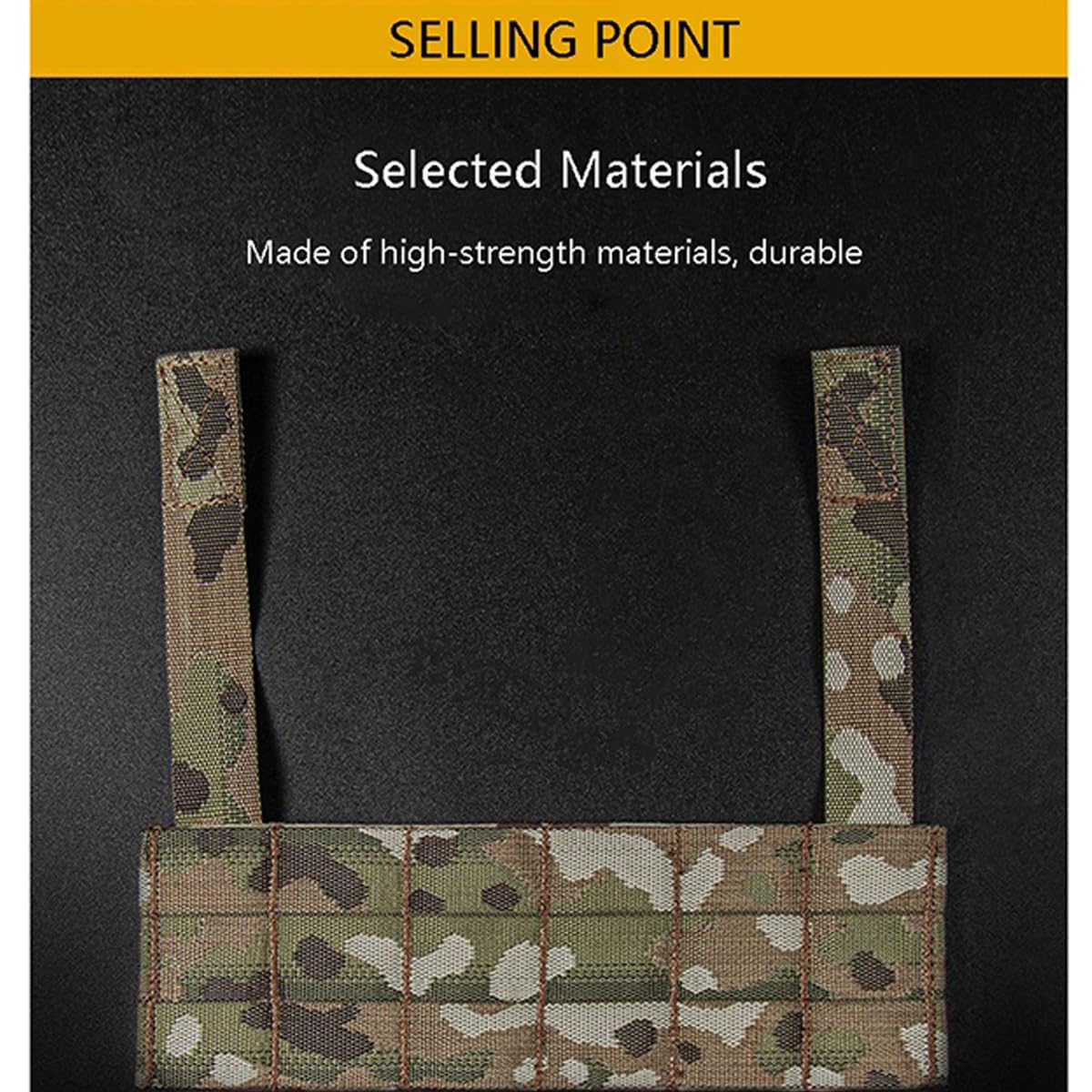 AZB Tactical Micro Front Panel for D3CRM MK4 Vest Chest Rig, Tactical Phone EUD Bridge MOLLE Panel, Chest Rig Expansion