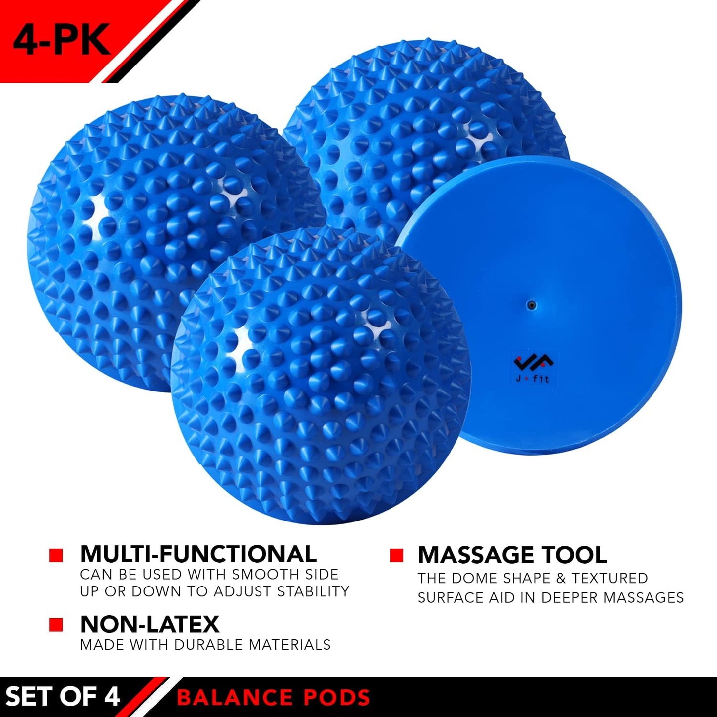 JFIT Balance Pod and Foot Fitness Set - Set of 4 Pods