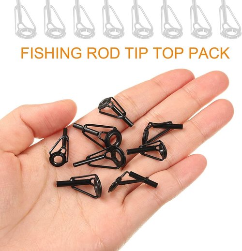 40 Pcs Rod Tip Repair Kit Fishing Rod Tips Replacement Kit Stainless Steel Ceramic Guides Ring Fishing Pole Eyelets Repair Kit Ceramic Micro Eyes Rings