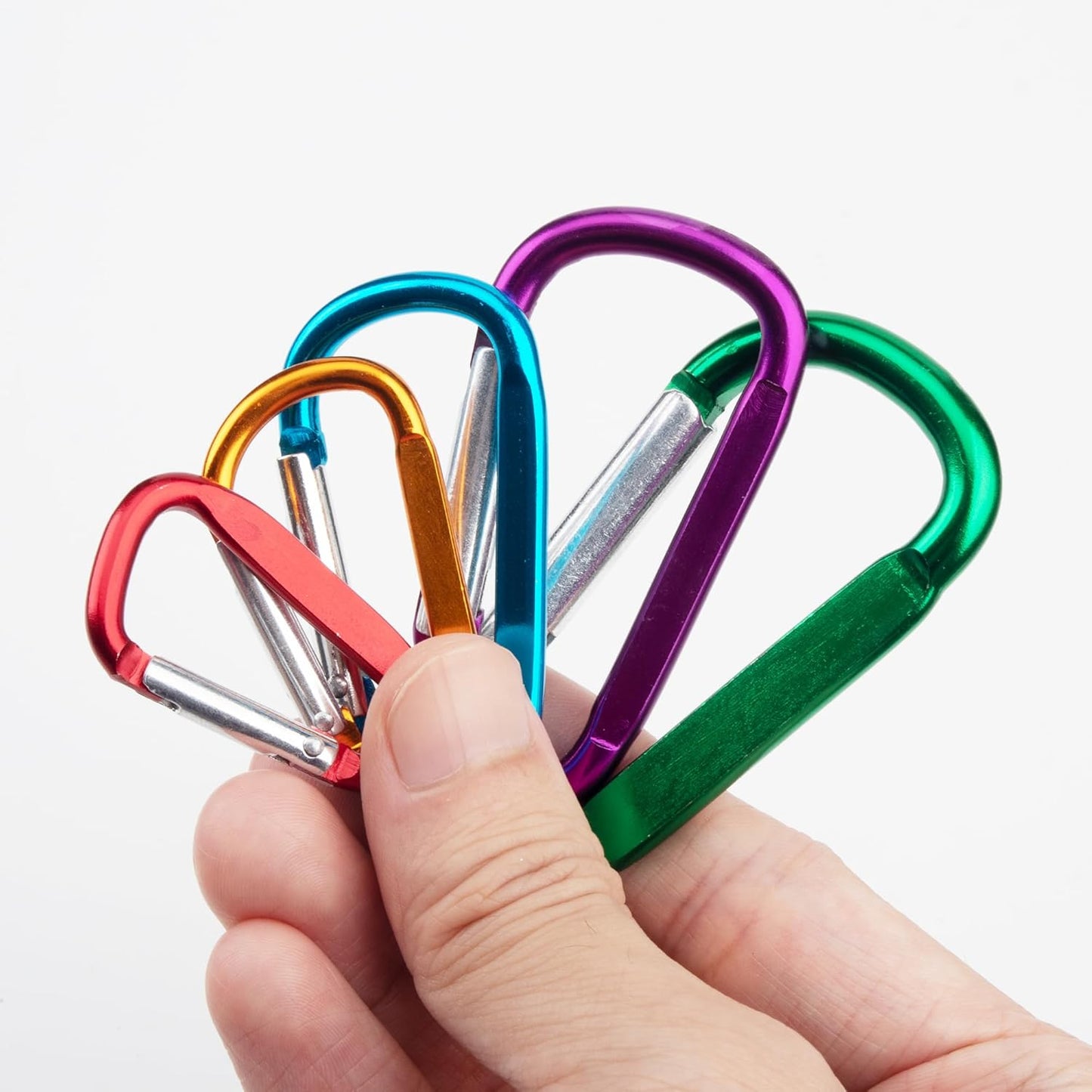 SWATOM Aluminum D-Shape Carabiner Clips | 1.6-3 Inch Spring Snap Hooks for Outdoor Use