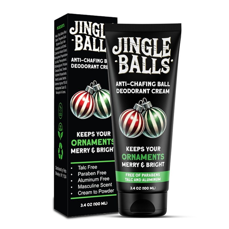 Pelto Jingle Anti-Chafing Cream Ball Deodorant for Men. 2025 Stocking Stuffers for Men Christmas Gifts For Husband Boyfriend, Unique Gifts for Him. White Elephant Gift Dad Boyfriend Secret Santa