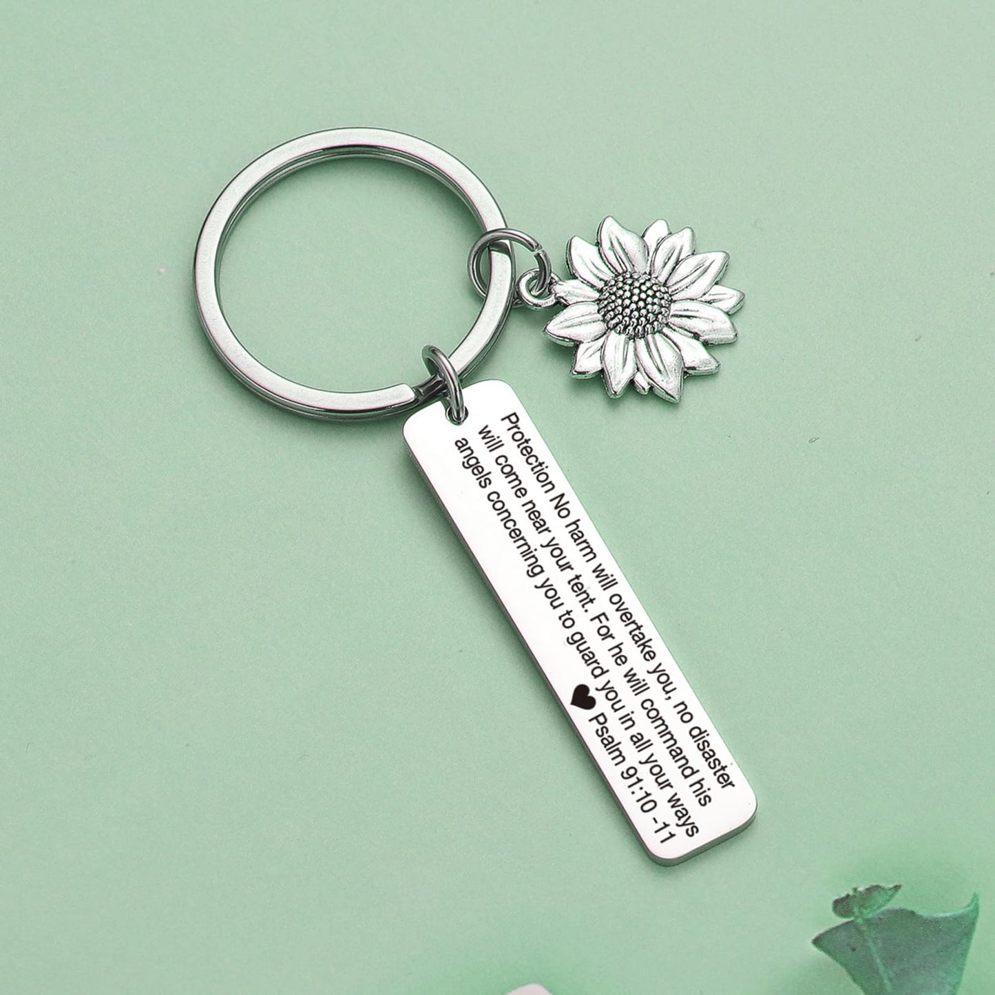 JIUSHUN Bible Verse Keychain Women Religious Gift Baptism Gift Faith Based Jewelry Christian Birthday Keychain Catholic Jewelry