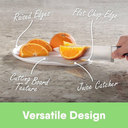 Nookware Round Cutting Board Plates, 10 Inch with Juice Grooves. Durable BPA-Free & Dishwasher Safe, Ideal for RVs, Camping, Small Spaces, Fruit Slicing, & Snack Serving (4, White, 10 Inches)