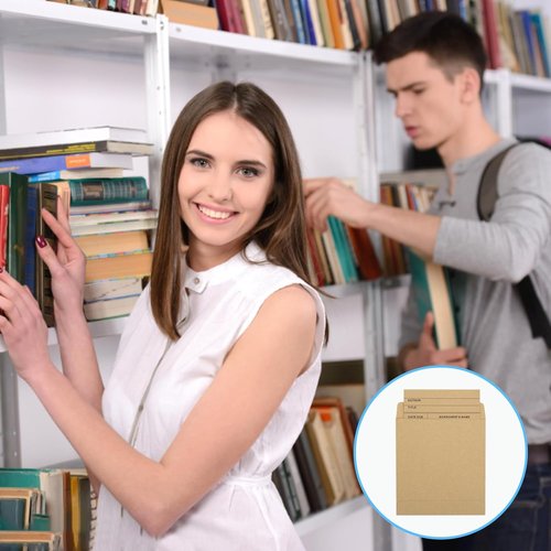 140 Pieces Vintage Library Card Pockets Brown Library Card Envelopes with 140PCS Removable Adhesive Dots for School Office Public Library Books