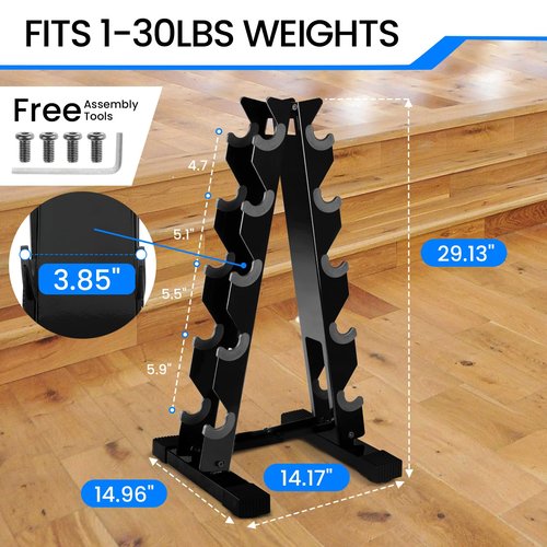 Dumbbell Weight Rack Stand Only - 260 LBS Weights Capacity, A-Frame Dumbbell Weight Rack Dumbbells Storage Racks for Dumbbells Weights Organizer Stand for Home Gym, Black