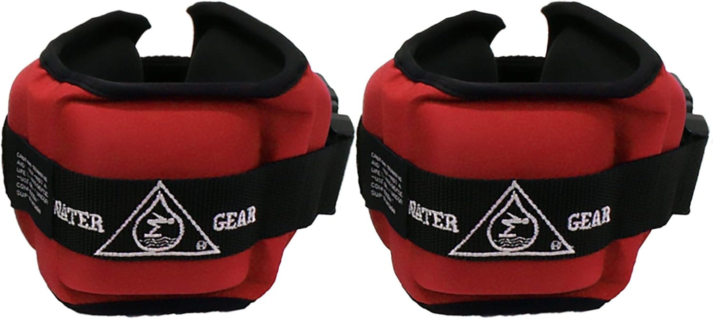 Water Gear Professional Aqua Cuffs - Aqua Aerobics Fitness Gear Bands for Ankle and Wrist - Swimming Pool Workout - Exercise Equipment Adjustable Ankle and Wrist Bands