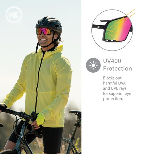 Knockaround Campeones Wraparound Sunglasses for Men and Women - Performance Lenses with Full UV400 Protection, Rainbow on Black