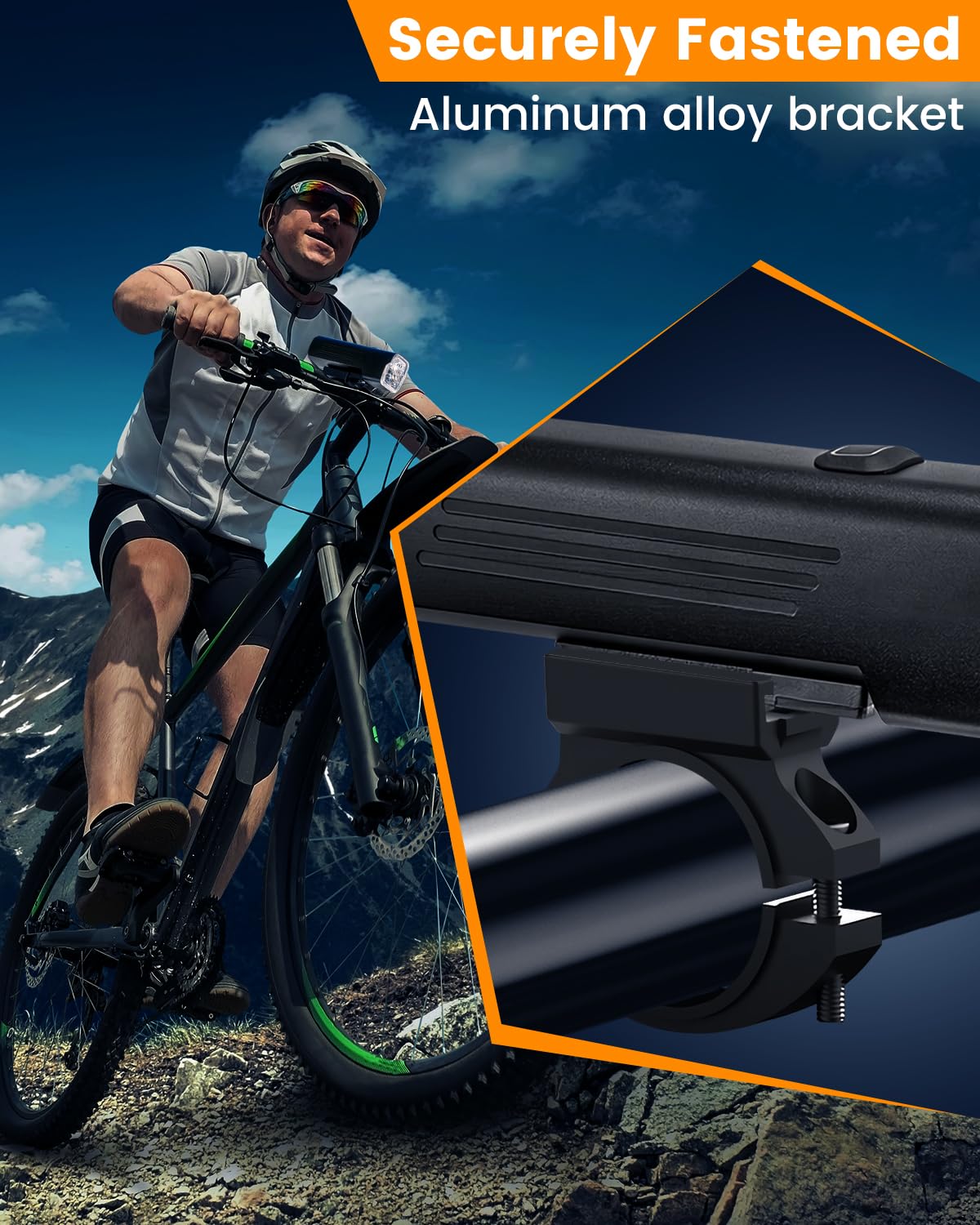 Bike Lights for Night Riding,7 Modes Rechargeable Bicycle Lights Set Super Bright LED Bicycle Headlight Front and Rear IPX6 Waterproof Bike Headlight Taillight for Cycling Road Mountain