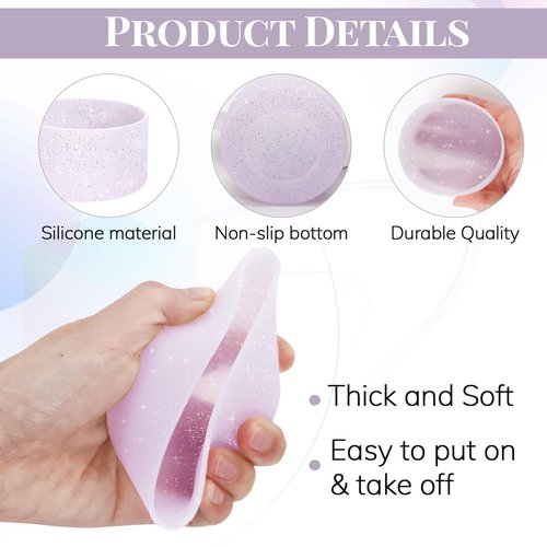 Chihutown 3pcs Bling Cup Boot, White Silicone Water Bottle Boot, Reduces Noise Water Bottle Bottom Protector (Purple)