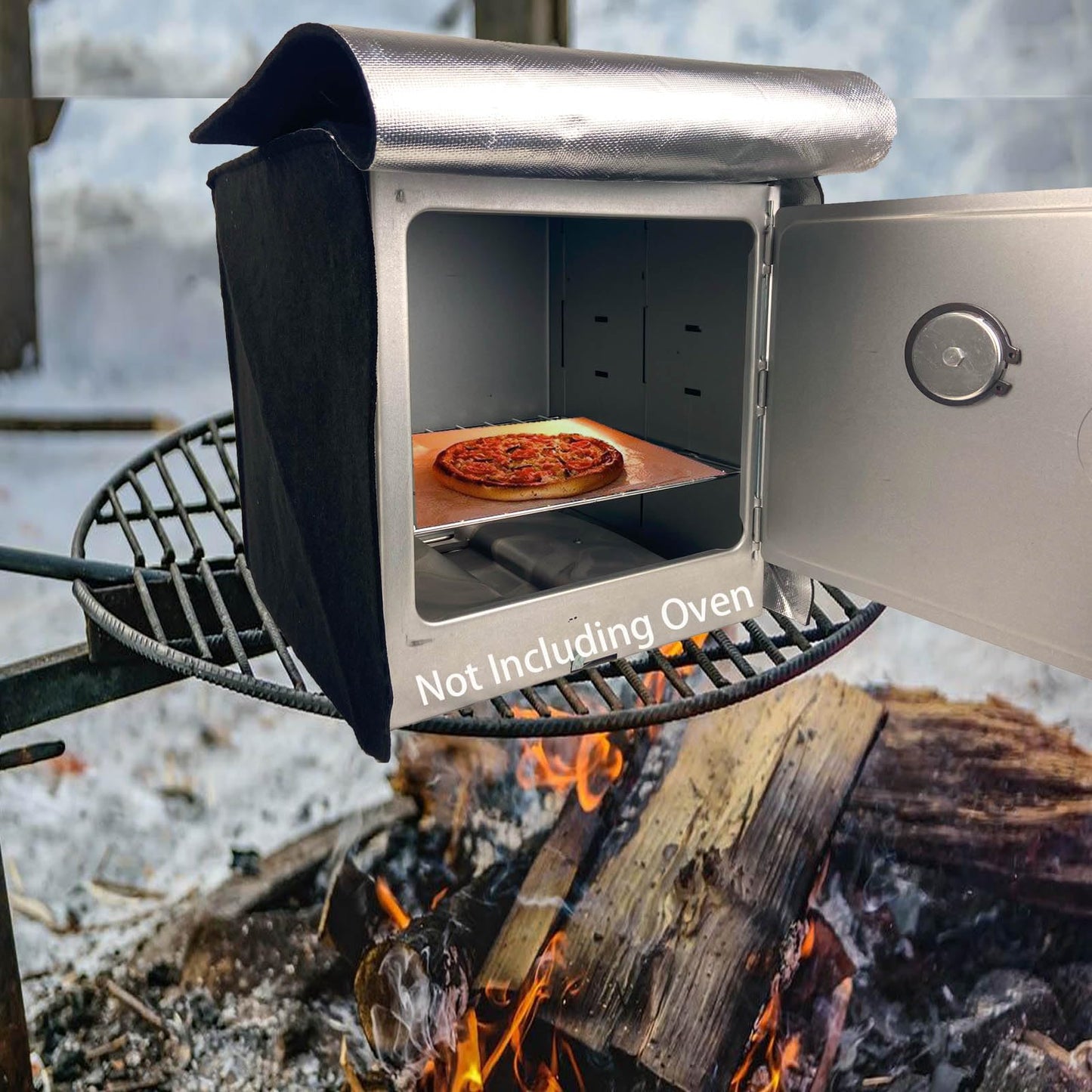 KUNFALY Thermal Insulated Camping Oven Cover for Foldable Camp Ovens Insulation Blanket with Aluminum Coated to Quickly Heats Up and Maintains Temperature