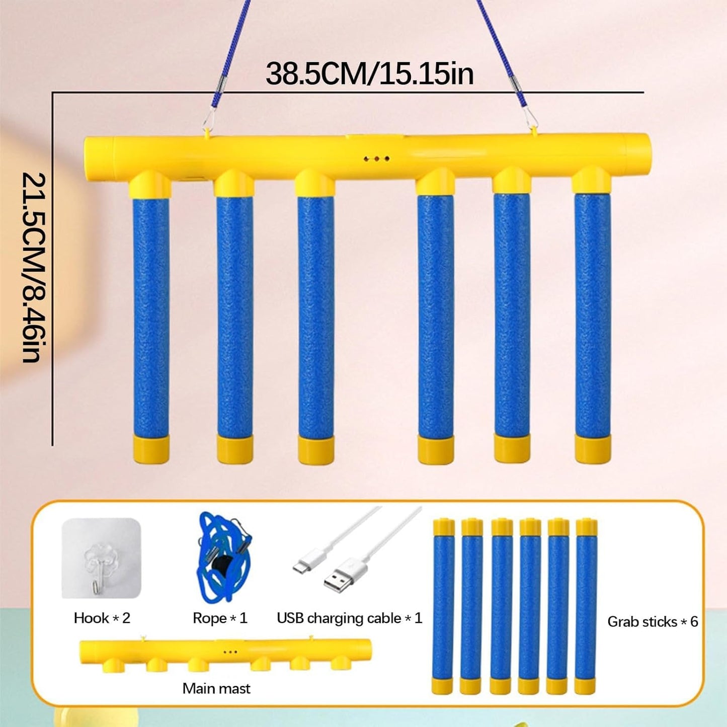 2025 Upgrade Reflex Drop Sticks Challenge Game, Hand Eye Coordination Training Toy, Reaction Training, Hand Speed Challenge Games, Adjustable Speed Catching Sticks Game (B)