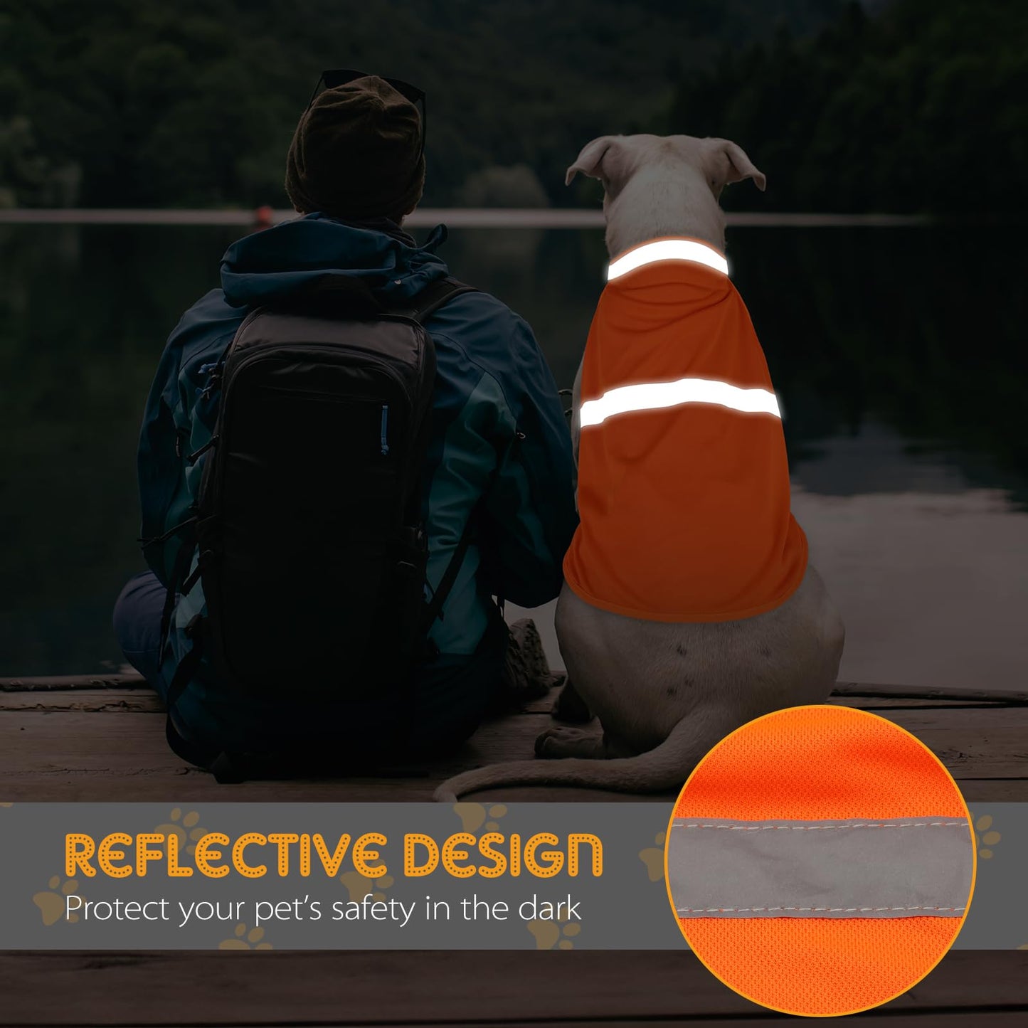 2 Pieces Dog Reflective Vest, Orange Dog Hunting Vest for Outdoor, Adjustable Pet Jacket, Soft Pet Safety Clothe for Small Medium Large