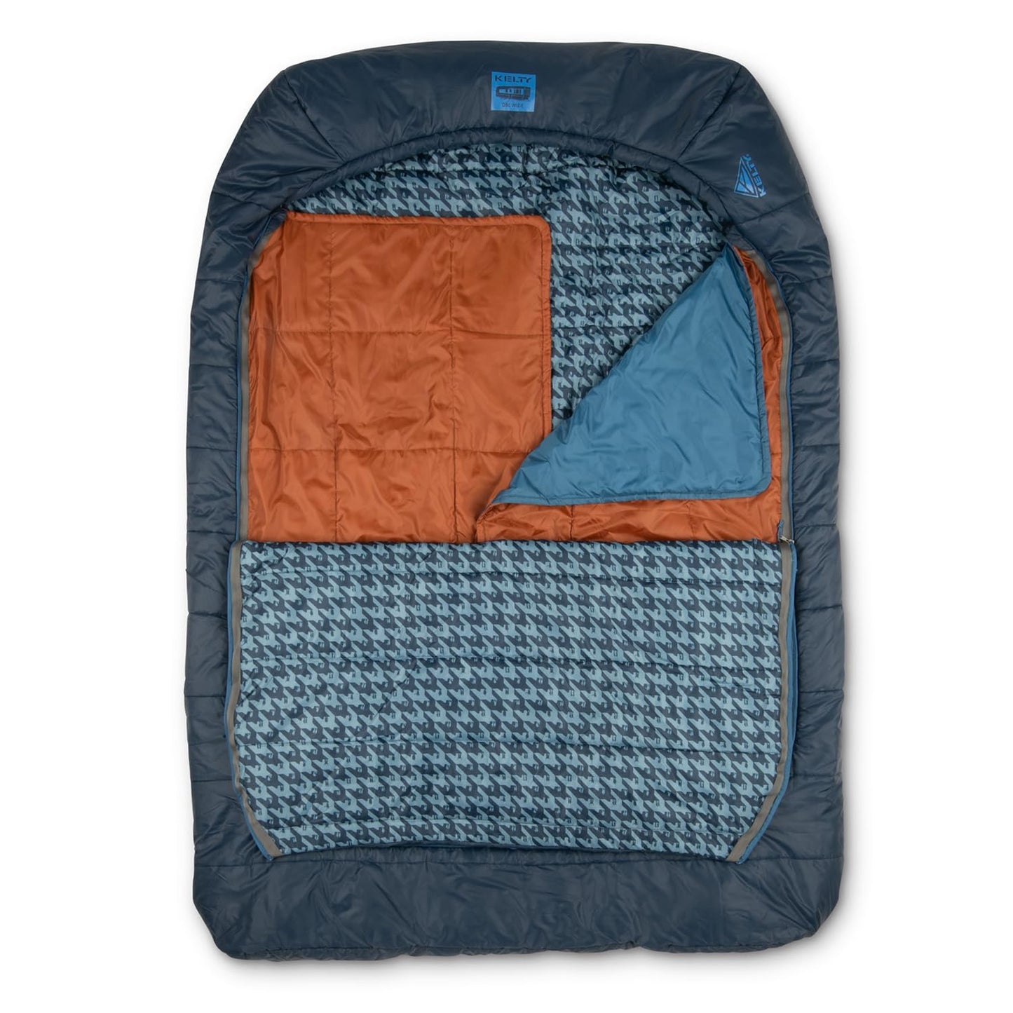 Kelty Tru.Comfort Doublewide 2P 20 Degree Sleeping Bag, Two Person, Synthetic Fill, Couples & Family Camping, Overlanding – Removable Blanket, Wider Than Queen Sized Bed, Updated 2023 (Pageant Blue)