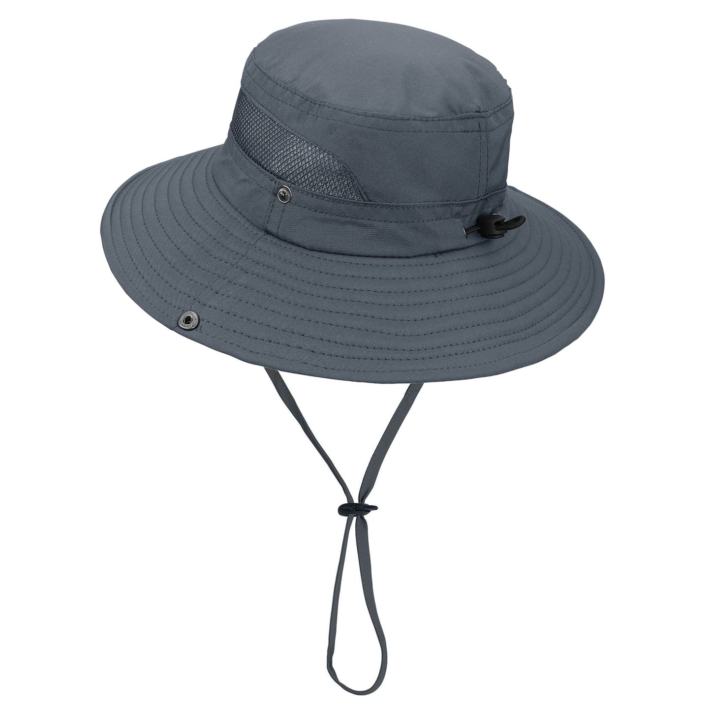 Kids Sun Hat UPF 50+ Sun Protective Bucket Hat for Kids Boys Girls Wide Brim Summer Beach Fishing Safari Adjustable Hat Khaki & Deep Grey 5-13 Years