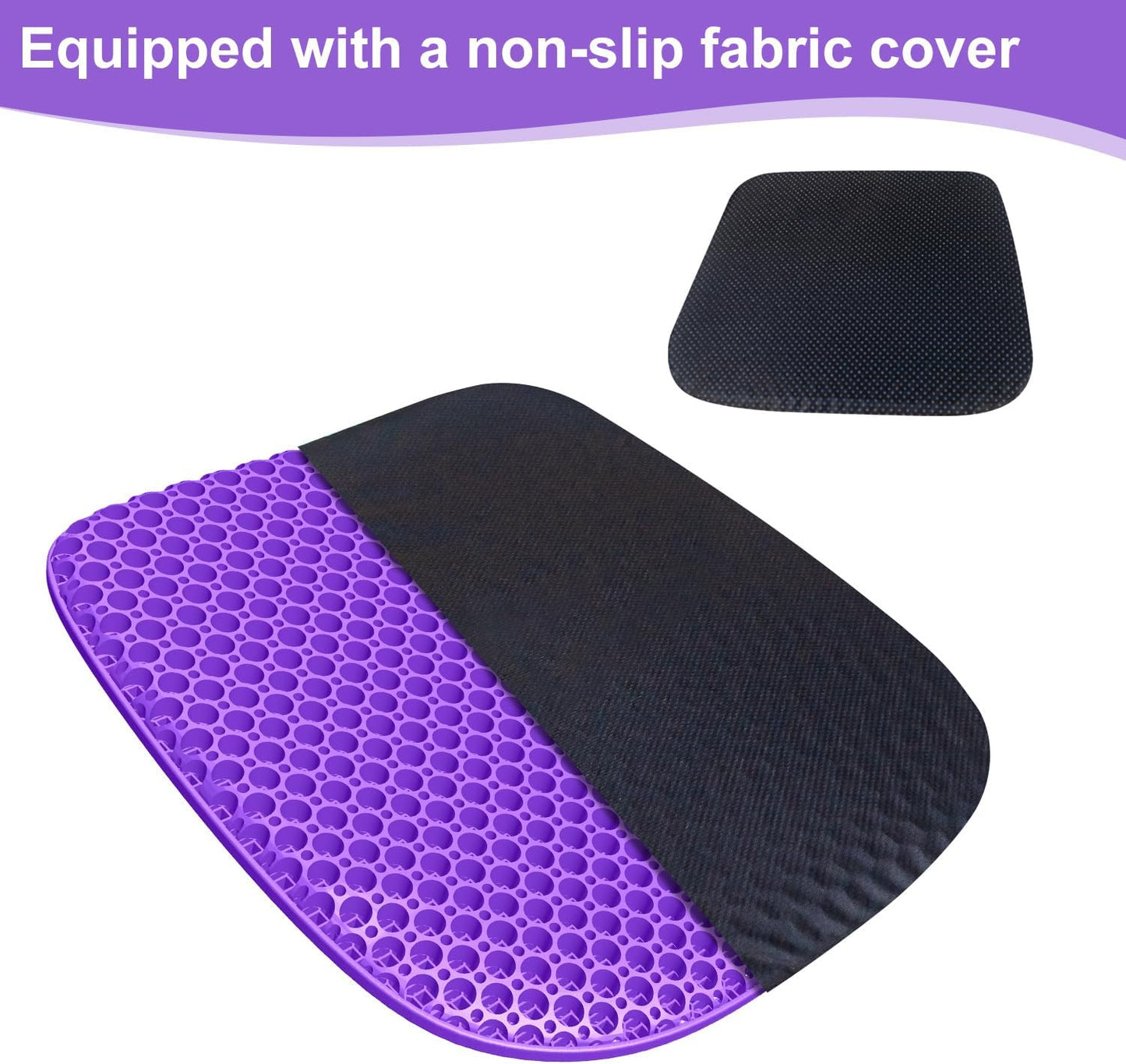 Large Gel Seat Cushion for Long Sitting with Non-Slip Cover,Soft & Breathable,Seat Cushion for Chair,Car,Office,Desk Chair,Wheelchair (17" x 15")