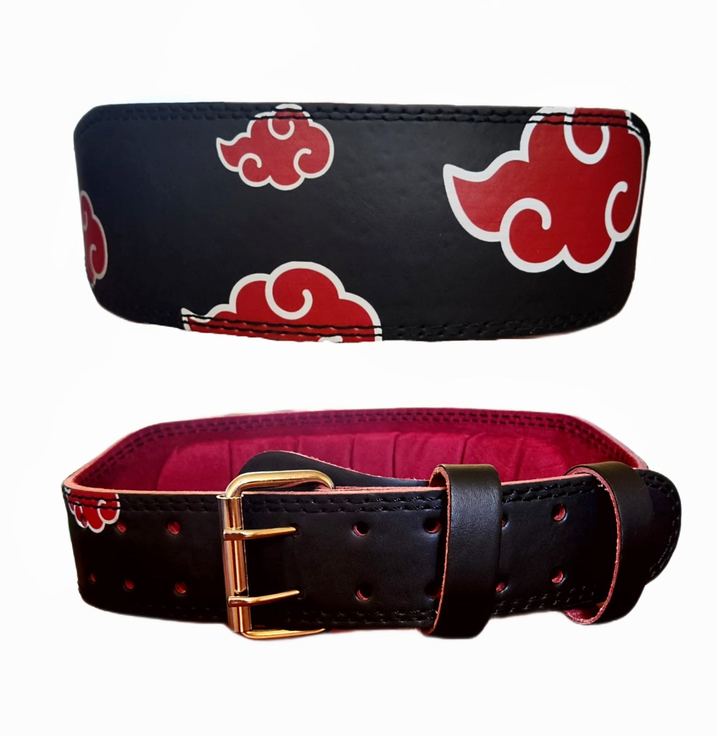 Red Cloud Anime Weight Lifting Belt - Heavy Duty Powerlifting Belt for Deadlifts & Squats (Small)