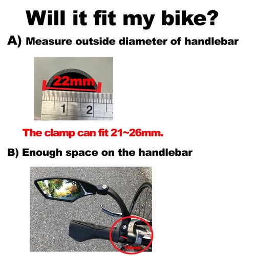 Hafny 2024 New Handlebar Bike Mirror, HD Glass Lens, Adjustable & Rotatable Safe Rearview Bicycle Mirror, Blast-Resistant, HF-M6002-FR053 (Silver Left Side)