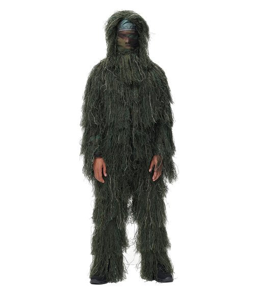 Mimeela Dry Grass Ghillie Suit for Men Camo Hunting Suits, Airsoft Gilly Suit Hooded Gillie Suits Youth, Hunting Outfit (Wild green)