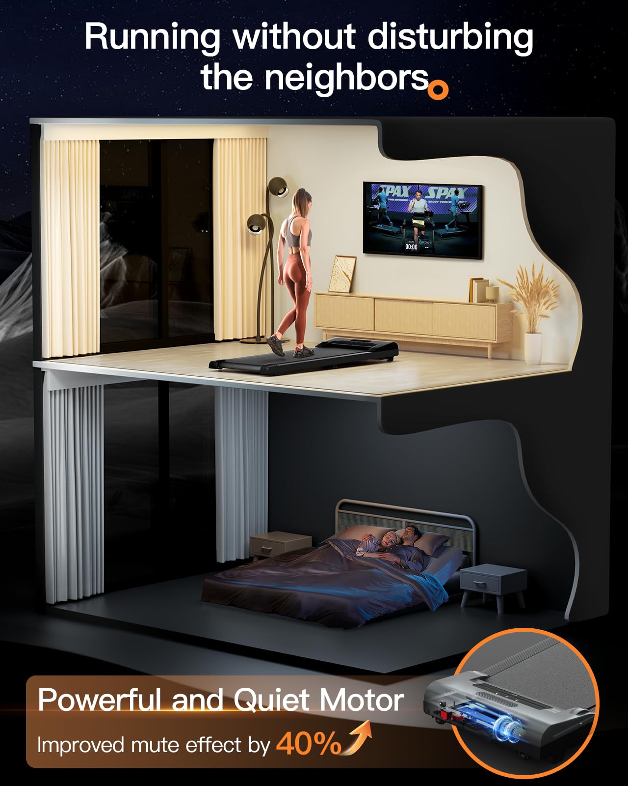 LONTEK Walking Pad, Small Under Desk Treadmill, Quiet Walking Treadmills for Home Office