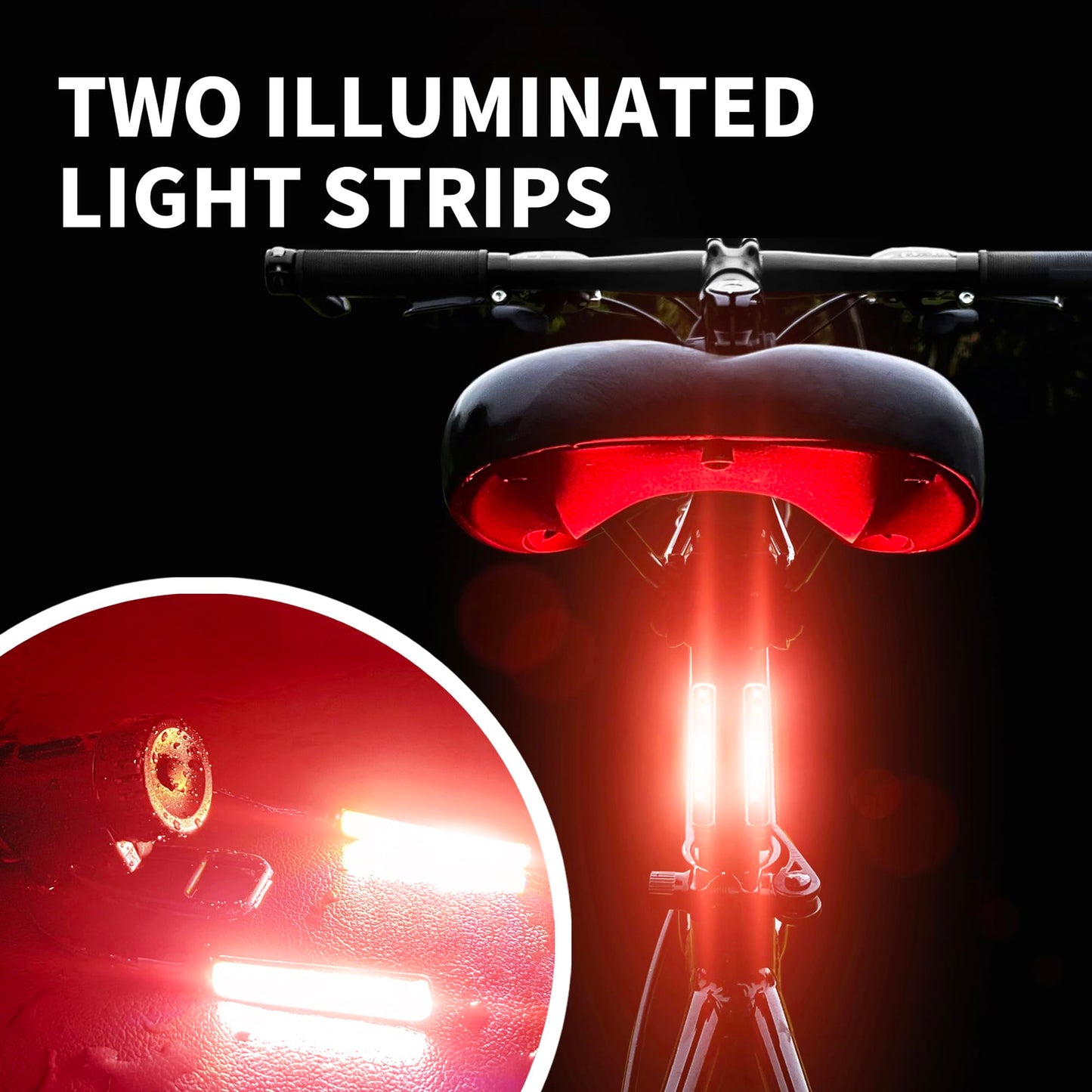 Loodika Bike Lights 2PCS Set Ultra Bright, 1 Bicycle Headlight & 1Taillight,IPX5 Waterproof Bike Light for Night Riding,4 Light Mode Options,60 Hrs Long Battery Life, AAA+Batteries Included