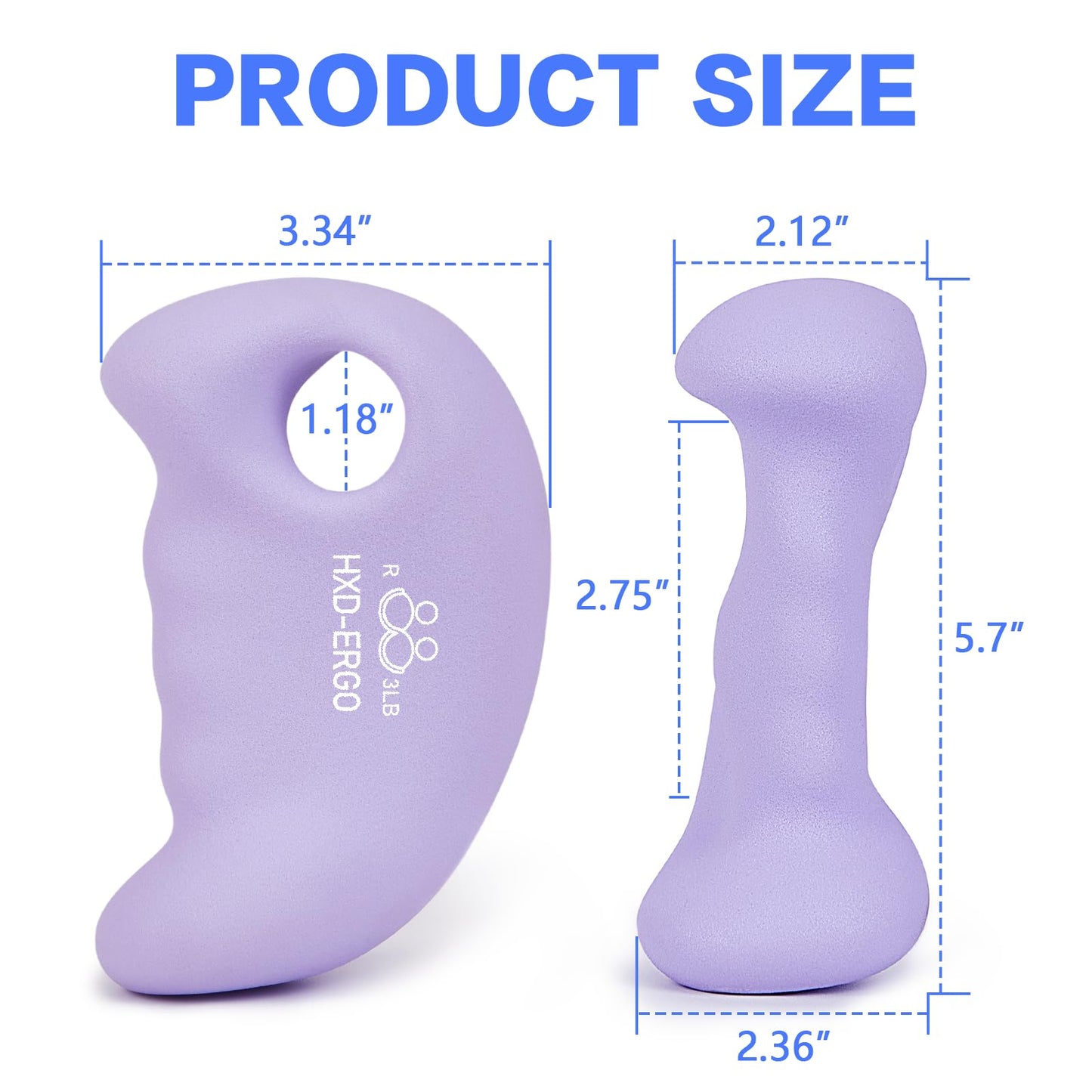 HXD-ERGO Ergonomic Dumbbells Weights Set-Hand Weights for Women at Home, Ear Dumbbells Weights for Pilates, Yoga, Jogging,Strength Training