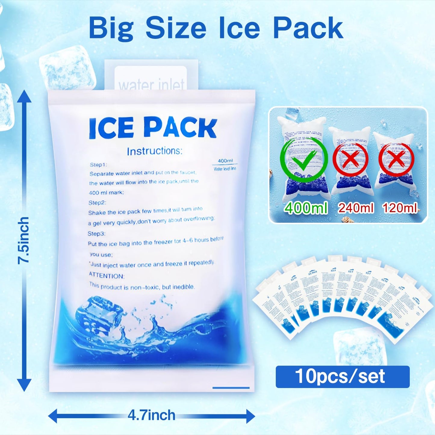 PANGTIKU ice cooling safety vest and more reusable spare ice packs for ice vest food cooling pain compress