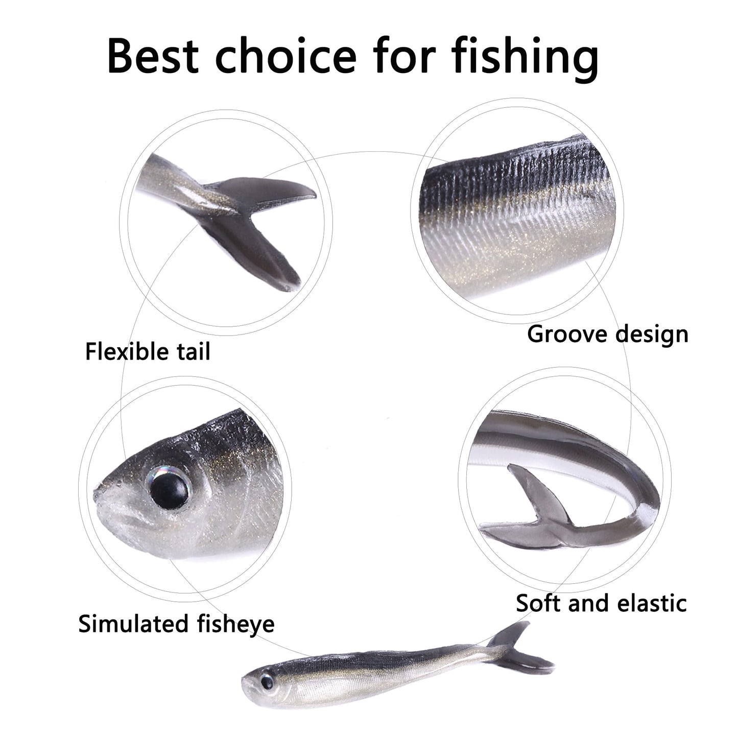 LURESMEOW Paddle Tail Swimbaits,Soft Plastic Fishing Lures Swim Baits for Bass Fishing,30pcs with Box,Soft Plastic Swimbaits for Bass Trout Crappie Lures Kit for Saltwater Freshwater