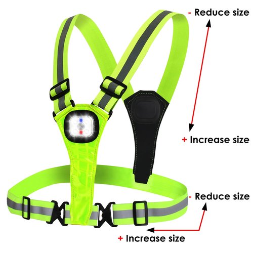 Amprich LED Reflective Running Vest,High Visibility Reflective Running Gear,Rechargeable Light Up Running Vest for Walking Running Cycling,Adjustable for Men Women Kids