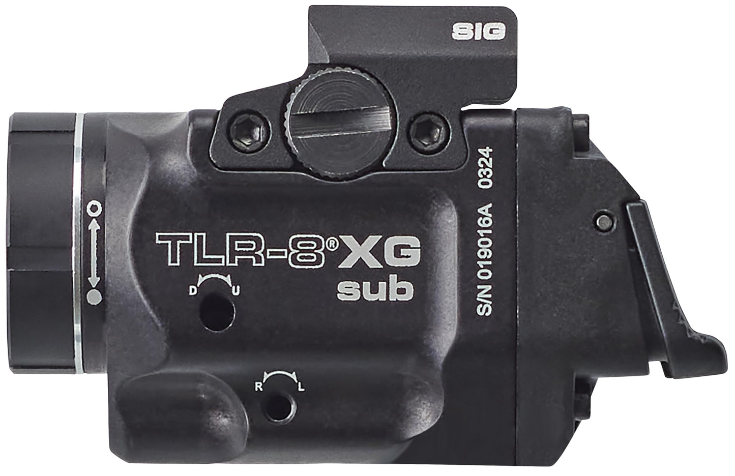Streamlight 69437 TLR-8 X G sub 500-Lumen Rail-Mounted Tactical Weapon Light with Integrated Green Aiming Laser Exclusively for Sig Sauer P365/XL Closed Rail Systems Only, Black