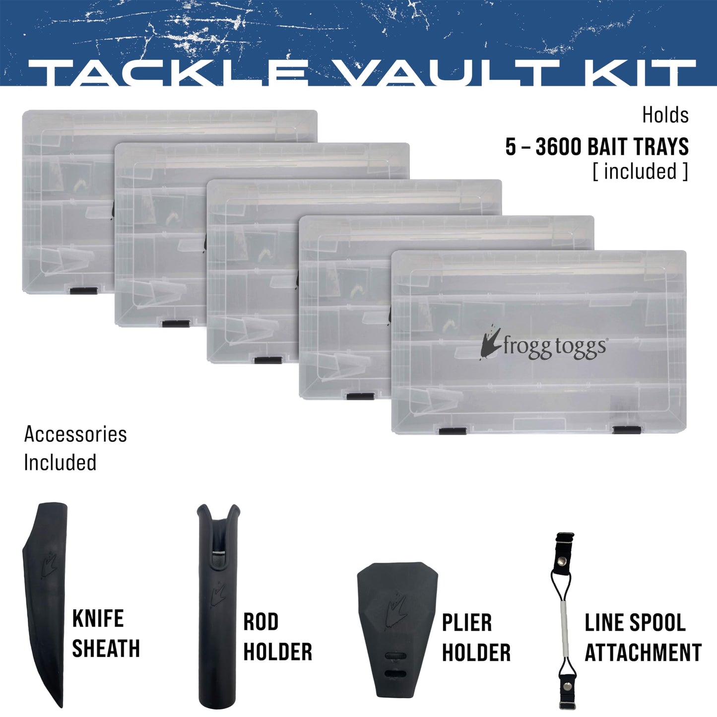 FROGG TOGGS EVA Tackle Vault Tote, Lightweight Customizable Tackle Bag with Accessories