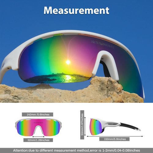 ROCKNIGHT Shades Women Sunglasses Sports HD Polarized Sunglasses UV Protection Outdoor Pink Mirror Sunglasses for Women