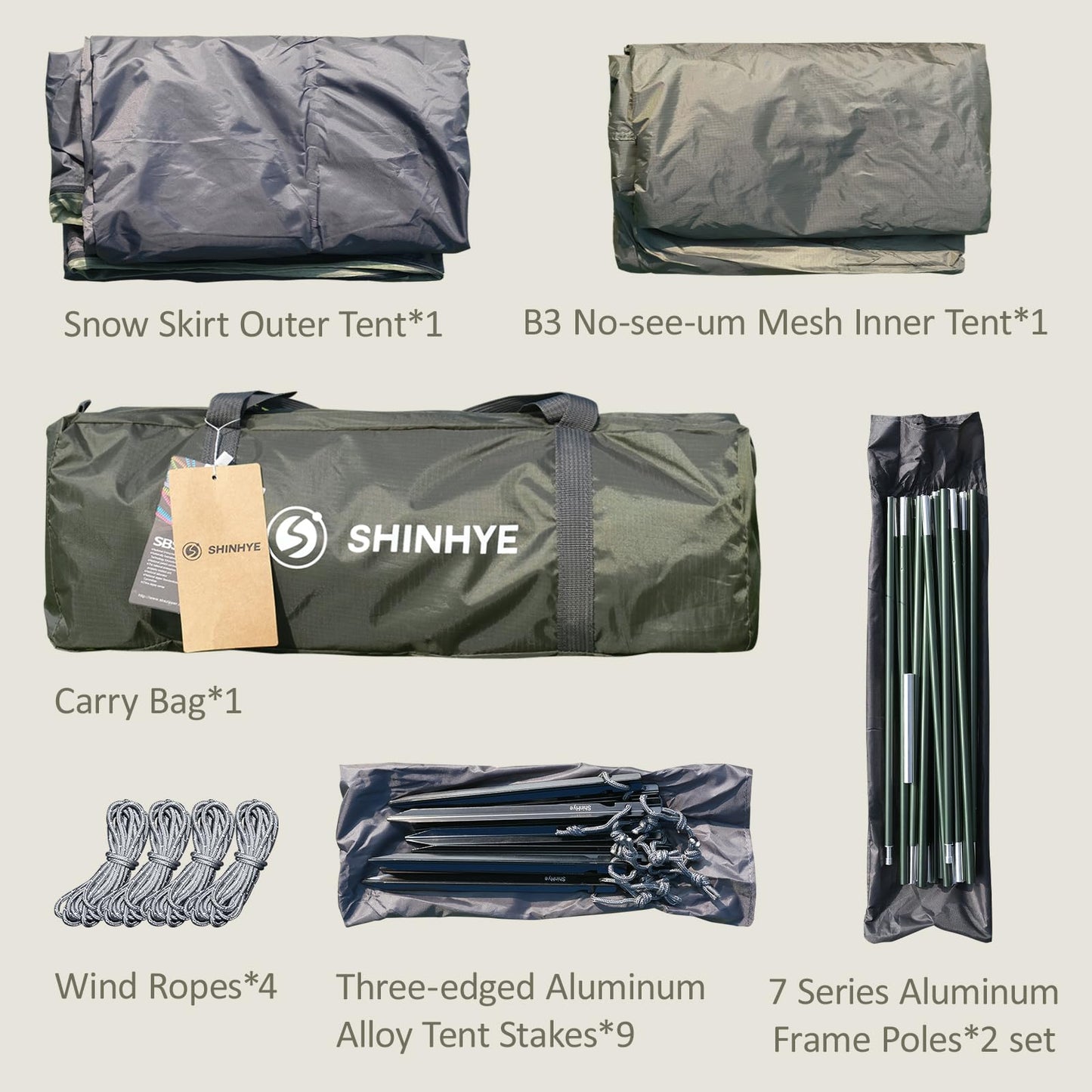 1/2 Person Backpacking Tent for 4 Season, Winter Ultralight Extreme Cold Weather Tents for Camping Easy Setup Waterproof Double Layer Tent for Family Outdoor Hiking Mountaineering (Green- 2 Person)