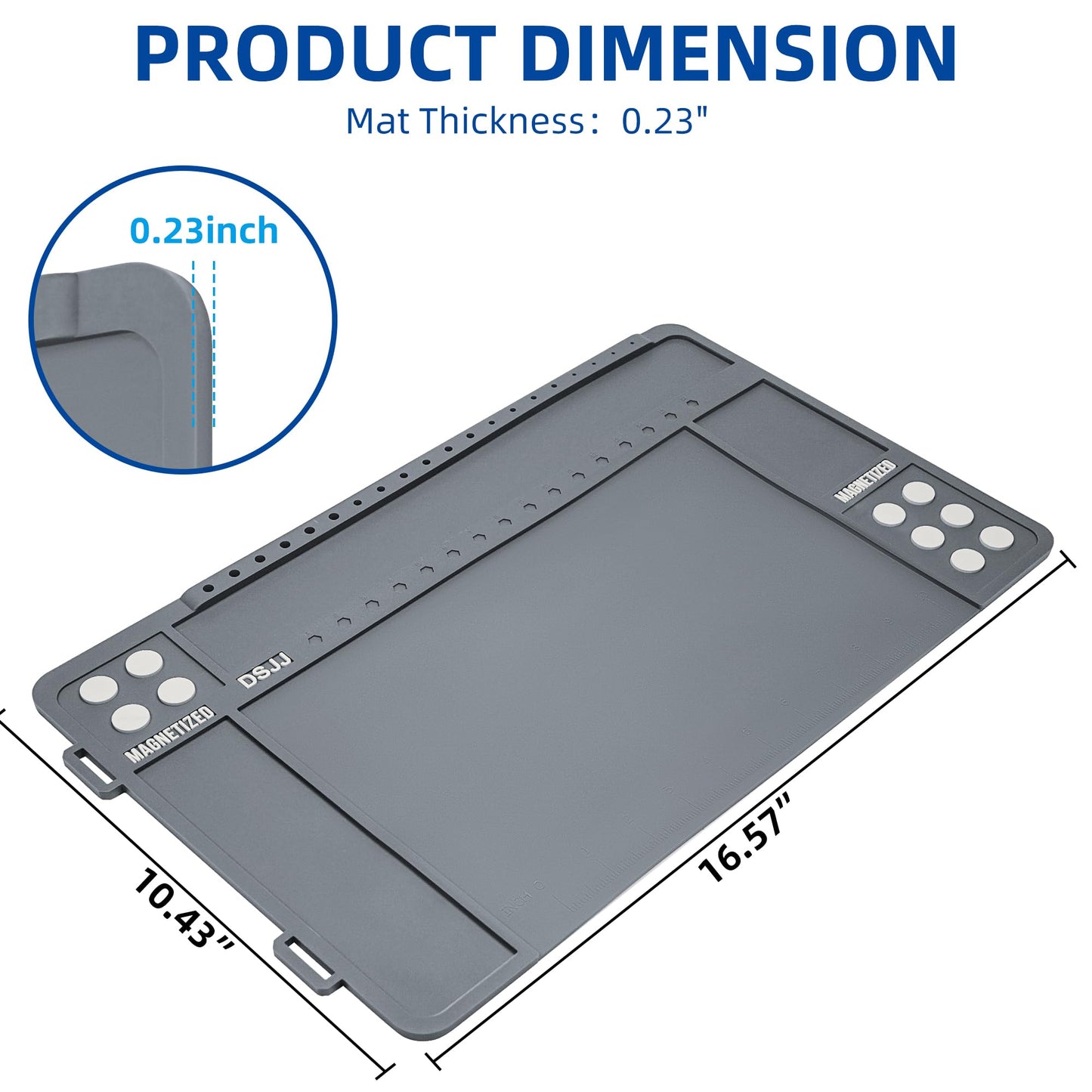 CKPART Pistol Gun Cleaning Mat, Premium Gun Cleaning Pad Magnetic with Organizer Parts Tray, Anti-Slip Rubberized Pistol Gun Mat, Protective Workbench Mat for Pistol Cleaning (16.5"x 10.43")
