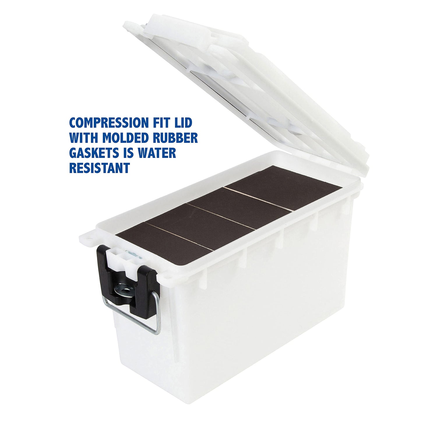 Sheffield 12681 Marine Storage Box, Dry Box Made in USA, Waterproof Container for Boat and Dock Gear, Small Parts Organizer with Latch, Stackable
