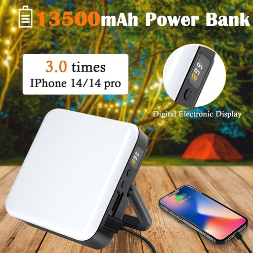 LED Camping Lantern Rechargeable,1000LM, 4 Light Modes,Waterproof,Portable Lanternwith Magnetic Base,13500mAh Emergency Light for Hurricane, Power Outages, Home, Hiking, Water-Resistant