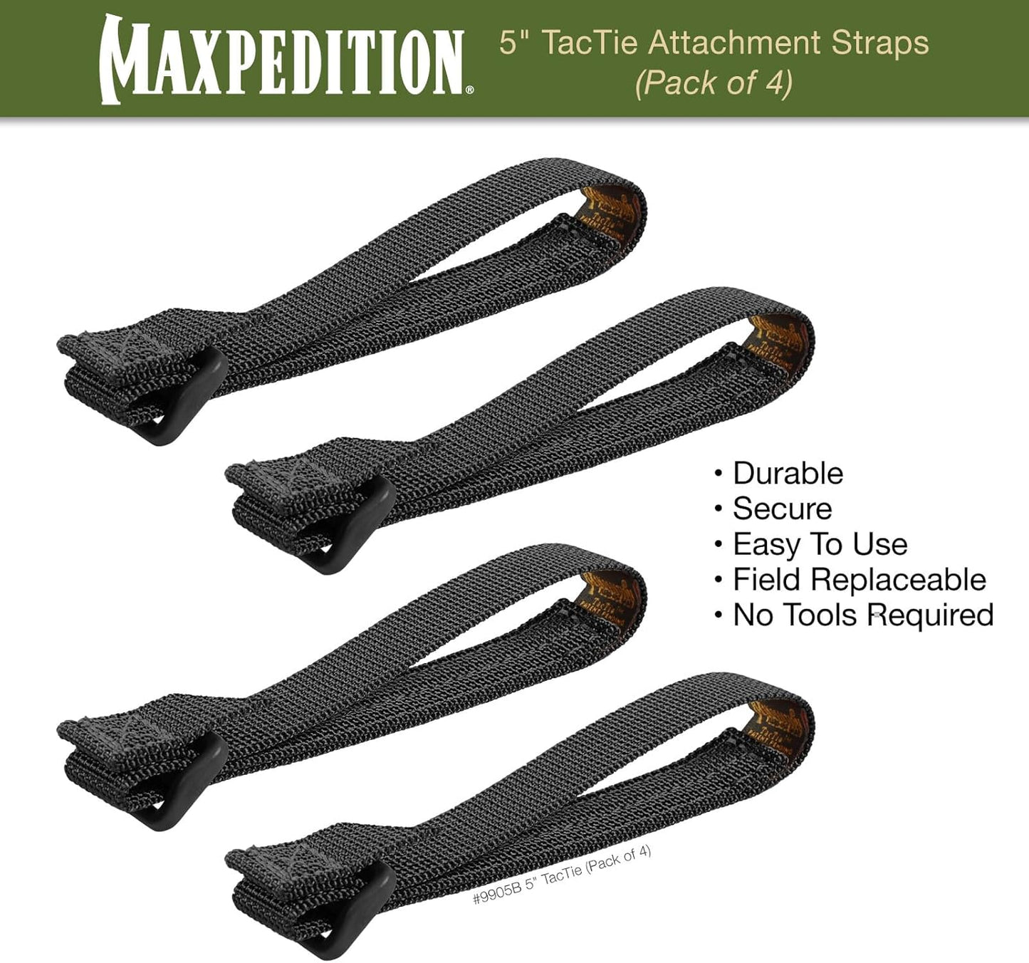 Maxpedition 5-Inch TacTile - Pack Of 4 (Black)