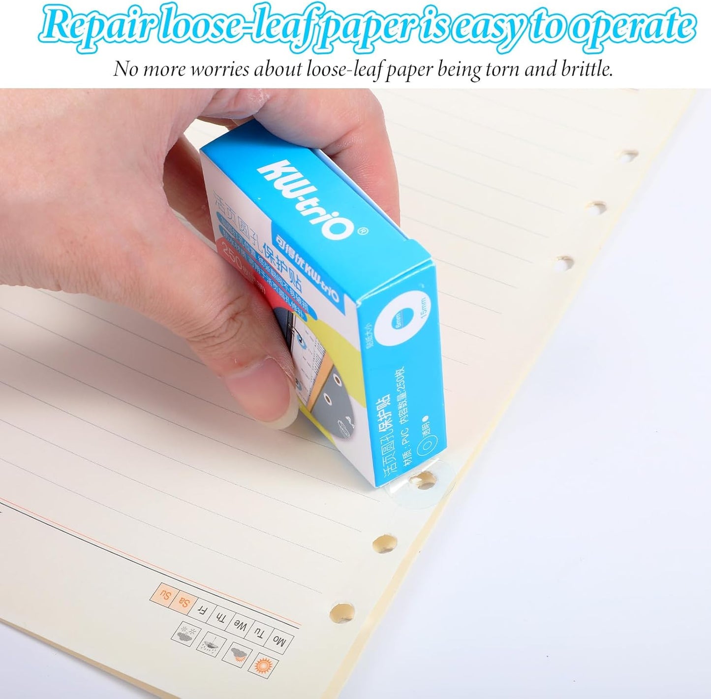 1000 Pack 1/4 Inch Hole Reinforcement Stickers Self-Adhesive Reinforcement Ring Labels, Transparent Hole Protectors Stickers for Hole-Punched Pages, Binder Clip Repairing and Strengthening(4 Boxes)