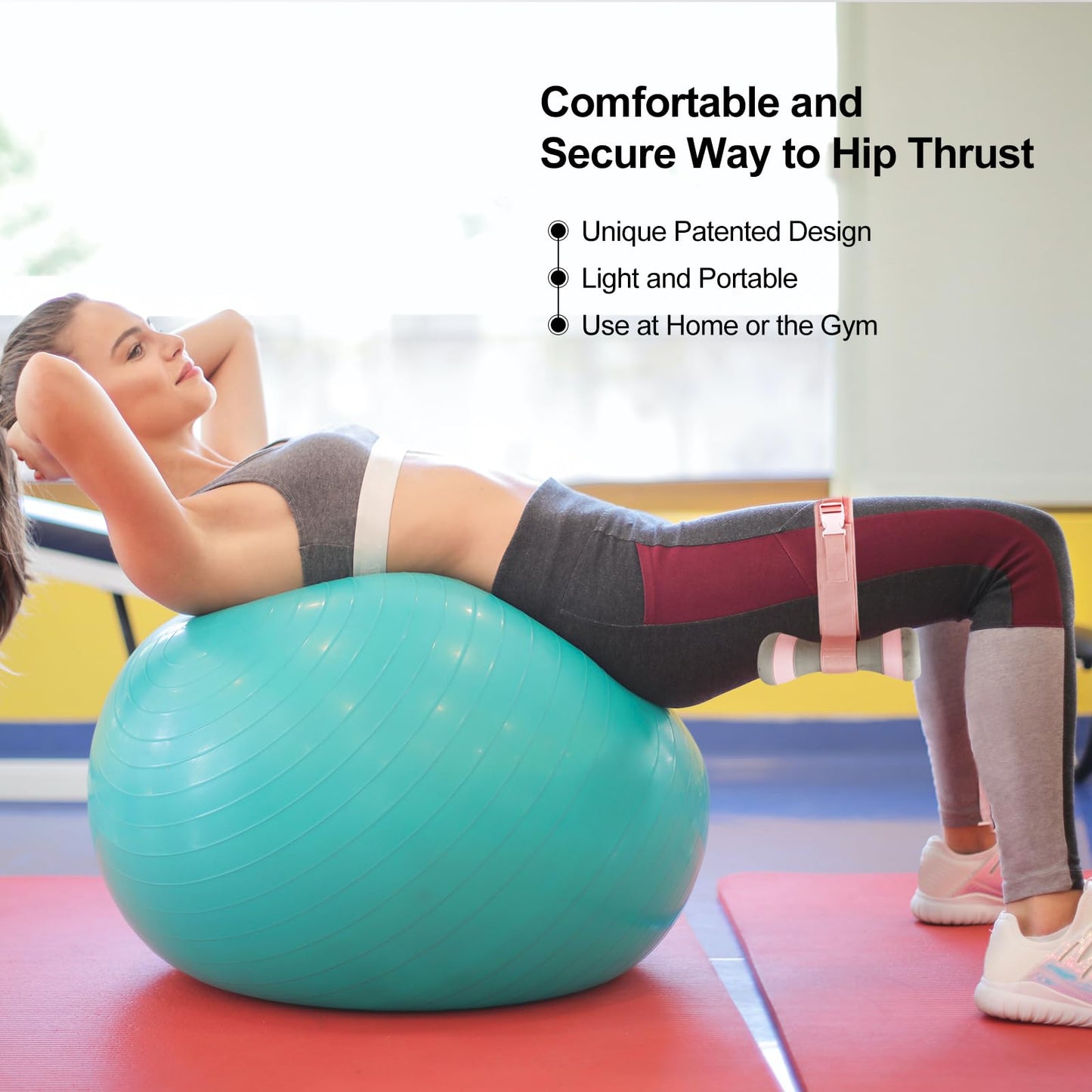 YARKHI Hip Thrust Belt, Booty Belt for Hip Thrust, Easy to Use with Dumbbells, Kettlebells, Plates, Exercise Hip Thrust Belt with Non-slip Padding to Protect Your Hips for the Gym Home Workouts