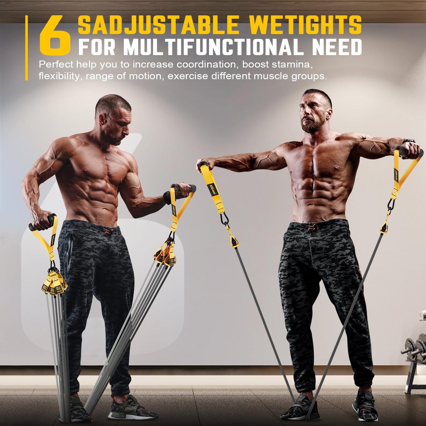 KUZARO Resistance Bands for Working Out, 300lbs/360lbs Heavy Exercise Bands with Handles, Workout Bands for Men, Weight Bands Set for Muscle Training, Strength, Slim, Yoga, Home Gym Equipment
