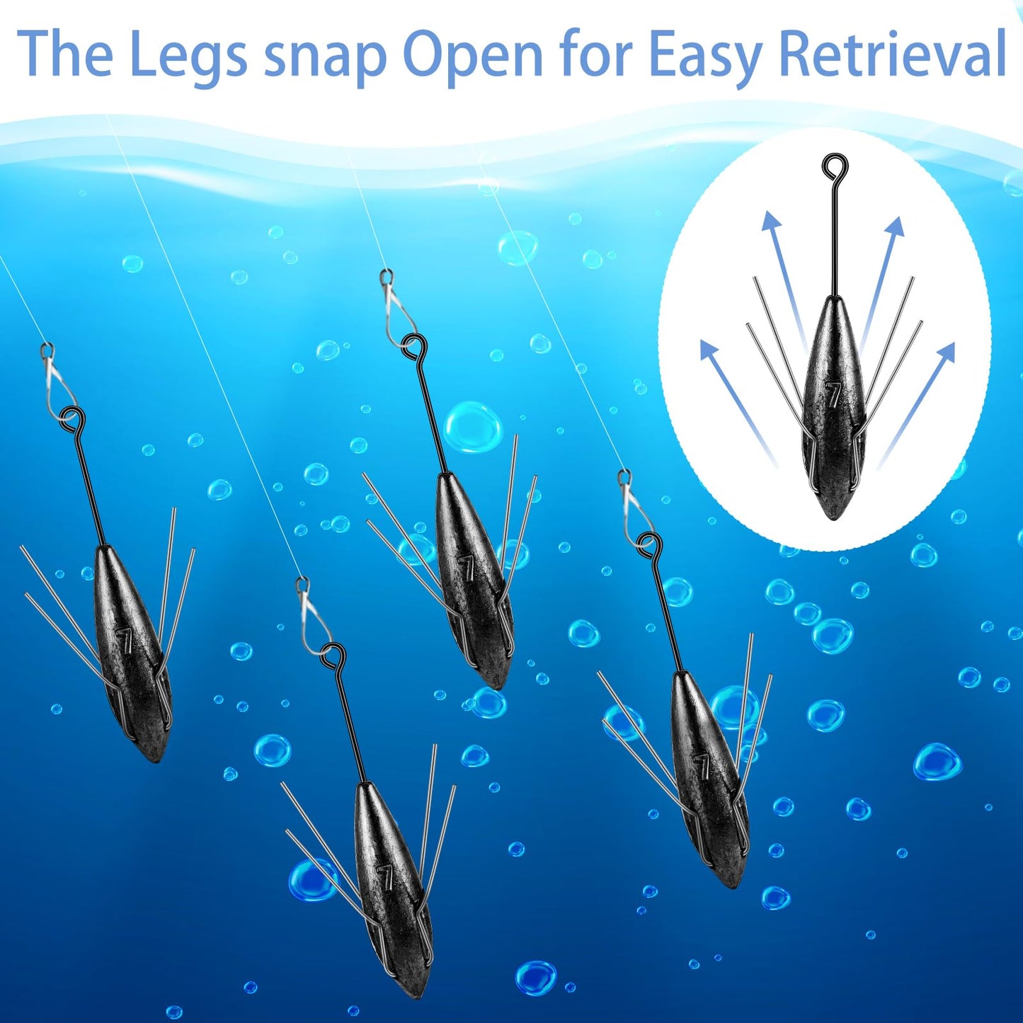 Therwen 5 Pcs Sputnik Sinker Surf Fishing Weights Saltwater Fishing Equipment Long Tail Surfing Casting Spider Sinkers for Catfish Saltwater Beach Sand Ocean