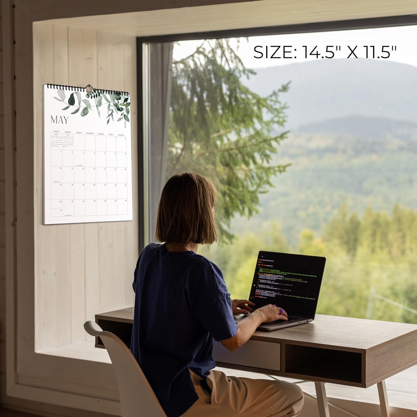 Aesthetic 2025-2026 Wall Calendar - Runs from January 2025 Until July 2026 - The Perfect Modern Greenery Calendar Planner for Easy Organizing
