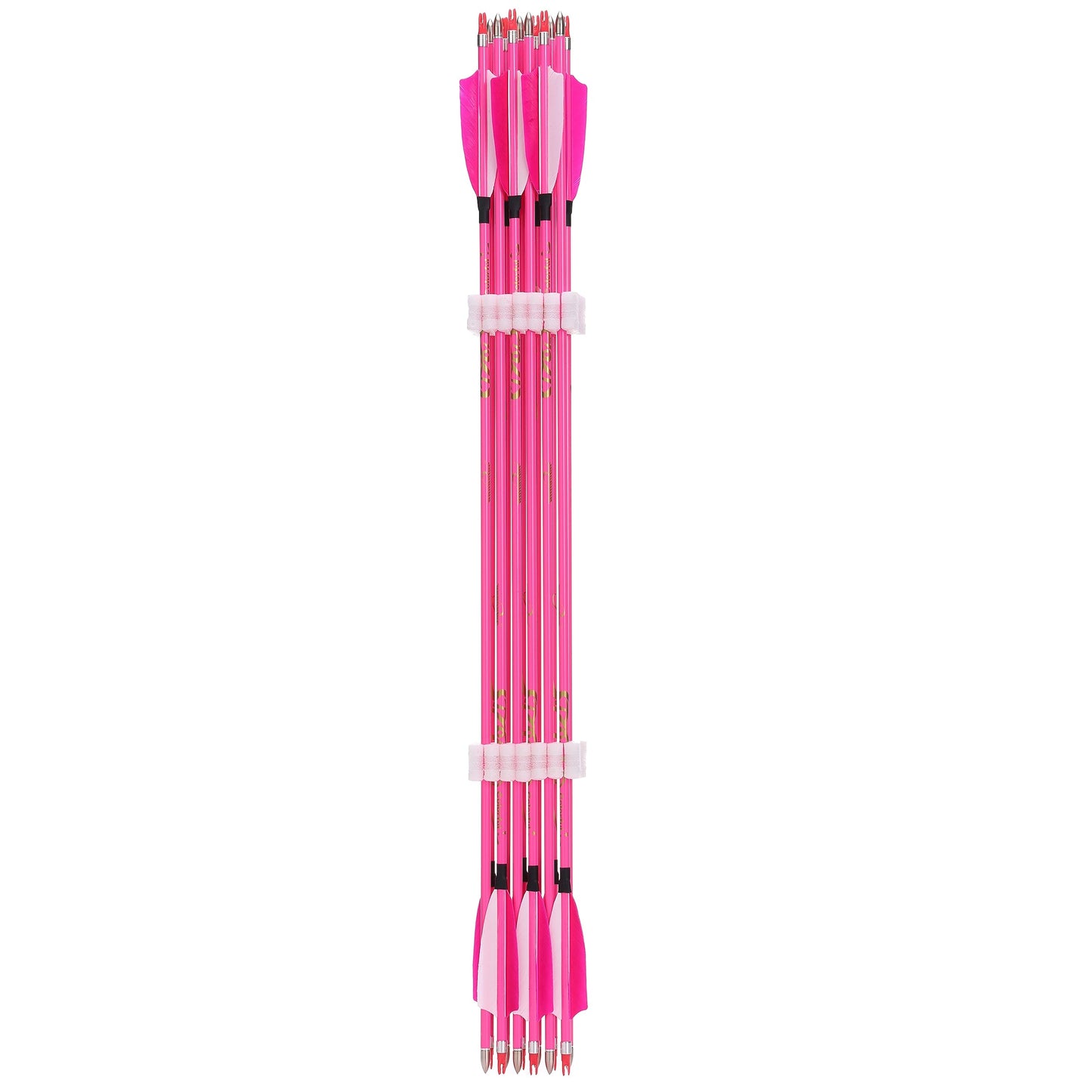 annastar 30" Carbon Feather Arrows Practice Hunting Arrows Spine 300 340 400 500 600 700 800 for Recurve Bow & Compound Bow (12 pcs) (30inch Spine 600, Blush Pink)