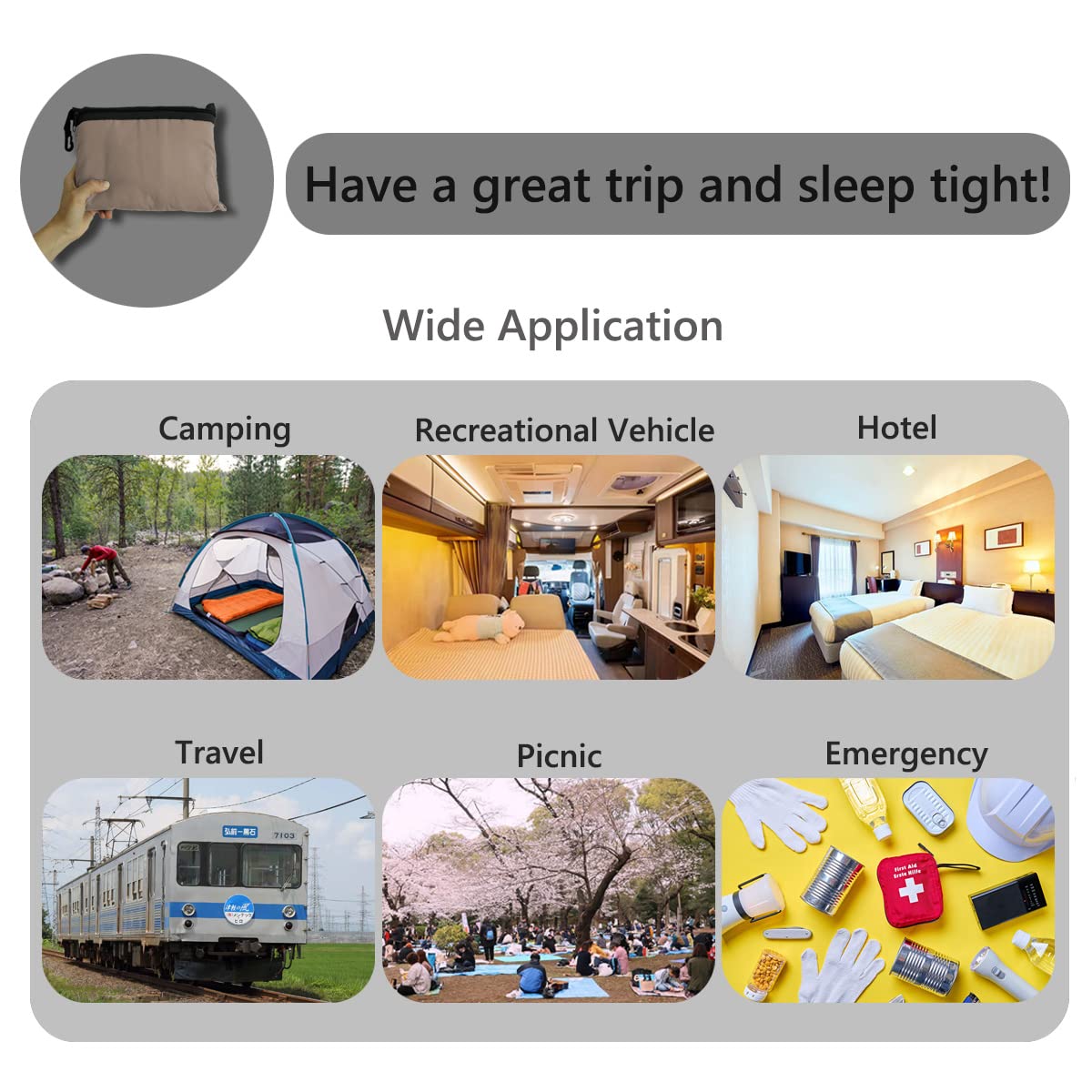 JIVELER Lightweight Sleeping Bag Liner Camping Travel Sheets Ultralight Sleeping Bag Sack for Backpacking Hiking Hotel Hostels and Traveling, Stuff Sack Included (Khaki)