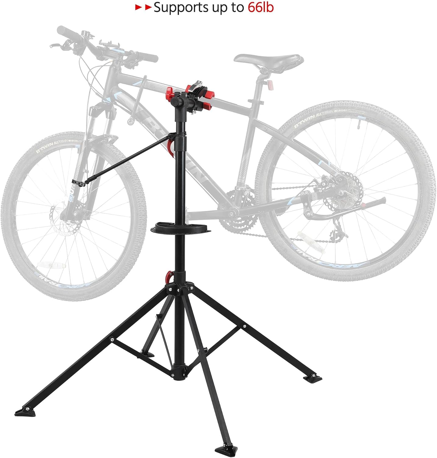 Yaheetech Bike Repair Stand - Height Adjustable Bicycle Workshop Stand with Tool Tray for Road & Mountain Bikes, Red/Blue